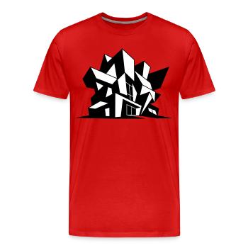 Brutalisme Architecture - T-shirt bio Premium Homme - rouge - Devant - Damien (186cm)