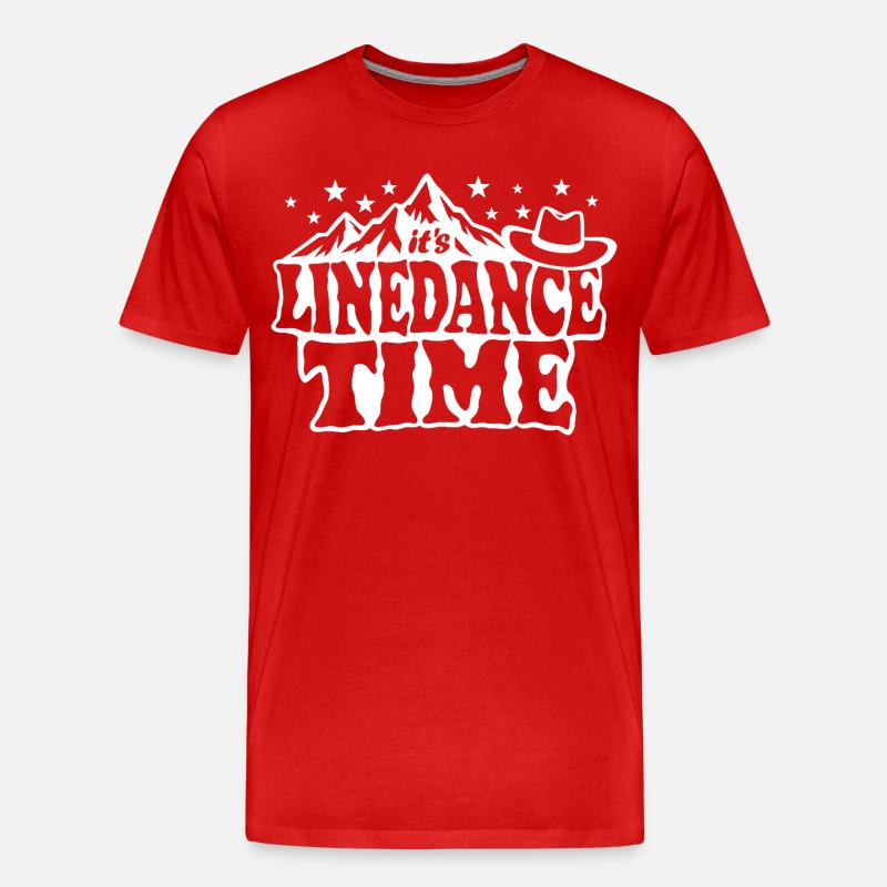 It's linedance time, Linedancing, Country Fan - Männer Premium Bio T-Shirt - Rot