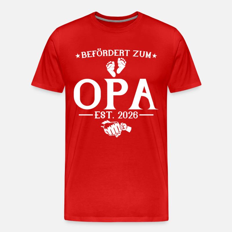 Befördert zum Opa est. 2026 - Männer Premium Bio T-Shirt - Rot