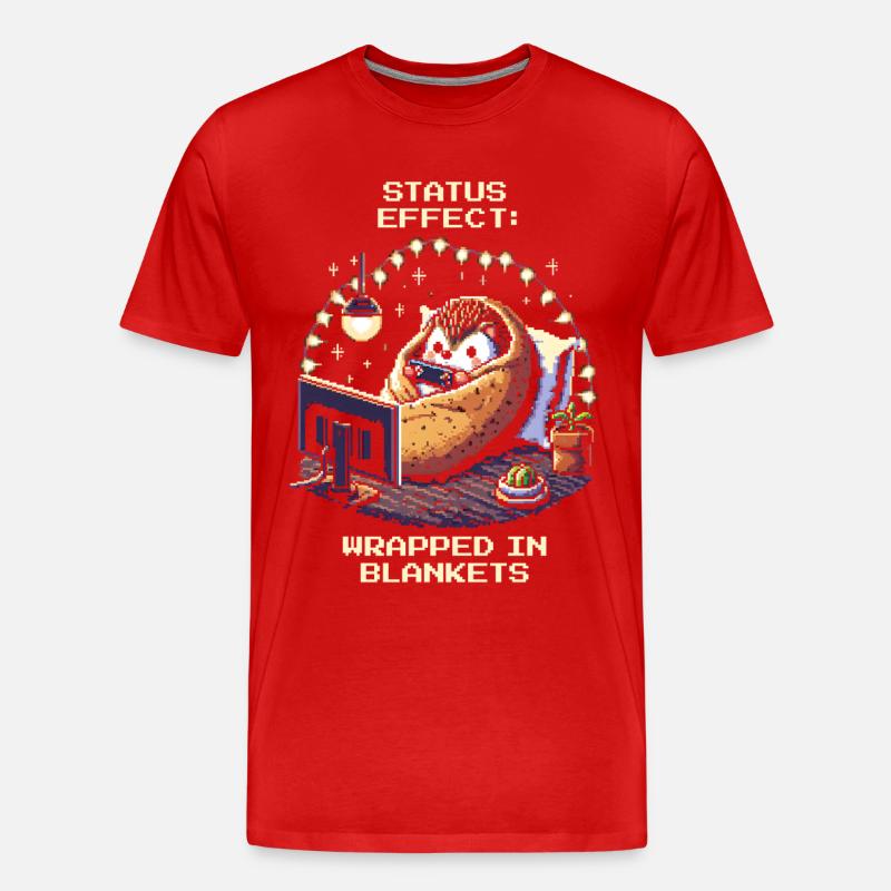 Status: Eingekuschelt in Decken - Männer Premium Bio T-Shirt - Rot