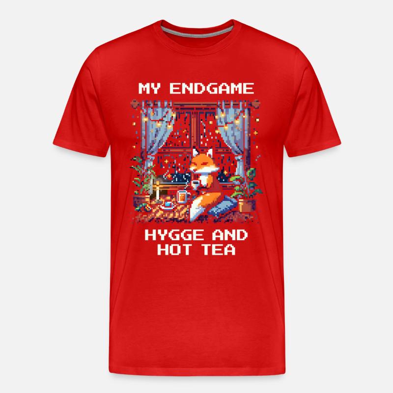 Endgame: Hygge und heißer Tee - Männer Premium Bio T-Shirt - Rot