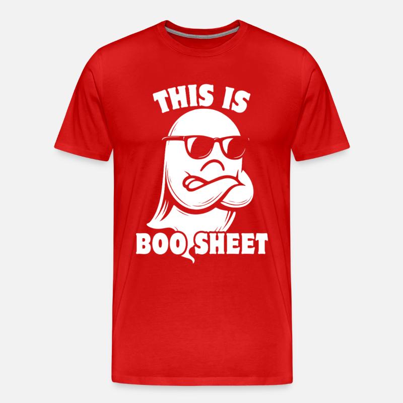 Halloween Geist - This is Boo Sheet - Männer Premium Bio T-Shirt - Rot