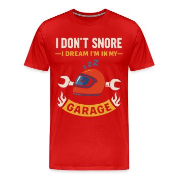 I Snore Not Funny Craftsman Saying - Men's Premium Organic T-Shirt - red - Front - Damien (186cm)