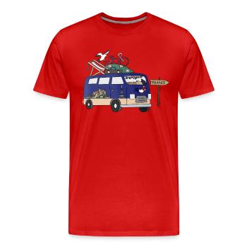 Tour de Camping Camper France - Men's Premium Organic T-Shirt - red - Front - Damien (186cm)