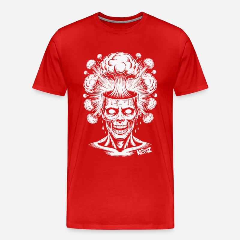 Kreative Explosion und Comic Illustration - Männer Premium Bio T-Shirt - Rot