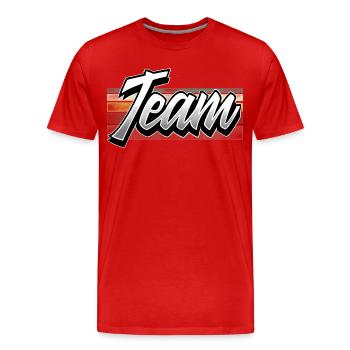 Team - Männer Premium Bio T-Shirt - Rot - Vorne - Damien (186cm)