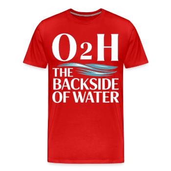 Funny Water O2H Comedy Water Vibes - T-shirt bio Premium Homme - rouge - Devant - Damien (186cm)
