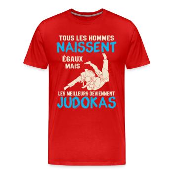 the best become judokas judo gift - Men's Premium Organic T-Shirt - red - Front - Damien (186cm)