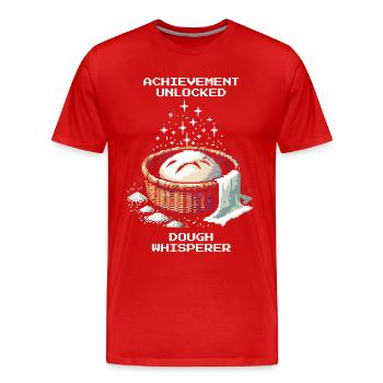 Succès débloqué : Dough Whisperer | Pain - T-shirt bio Premium Homme - rouge - Devant - Damien (186cm)
