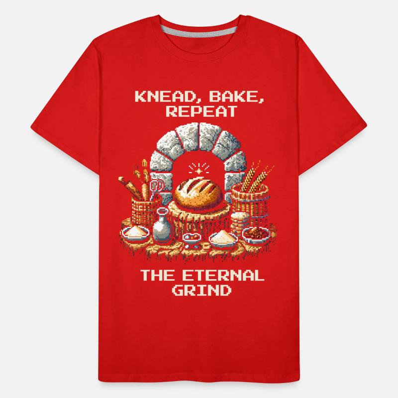 Knead, Bake, Repeat | Bread Baking Humor Men's Premium Organic T-Shirt