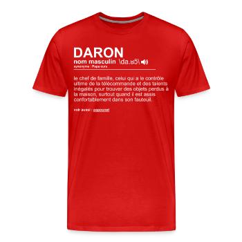 Dad Everyday Hero Father's Day Gift Idea - Men's Premium Organic T-Shirt - red - Front - Damien (186cm)