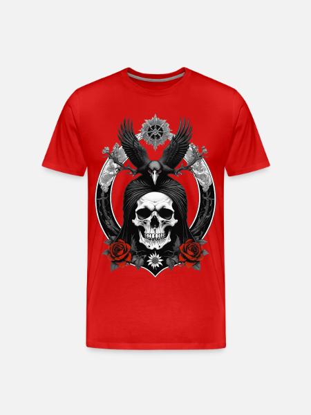 skull and crow - Men's Premium Organic T-Shirt - red
