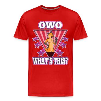 OwO Qu’est-ce que c’est ? - T-shirt bio Premium Homme - rouge - Devant - Damien (186cm)