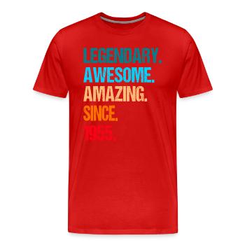 70e anniversaire 1955 - T-shirt bio Premium Homme - rouge - Devant - Damien (186cm)