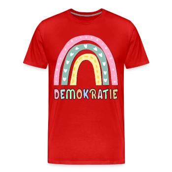 CHILDREN'S RAINBOW DEMOCRACY - Men's Premium Organic T-Shirt - red - Front - Damien (186cm)
