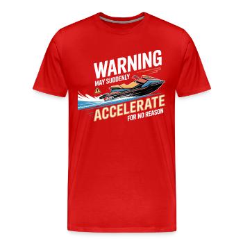 Jetski Warning May Accelerate Without Reason  - Men's Premium Organic T-Shirt - red - Front - Damien (186cm)