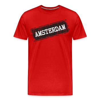 Amsterdam - Männer Premium Bio T-Shirt - Rot - Vorne - Damien (186cm)