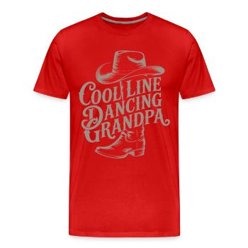 Cool Cowboy Line Dance Grandpa Saying - Men's Premium Organic T-Shirt - red - Front - Damien (186cm)
