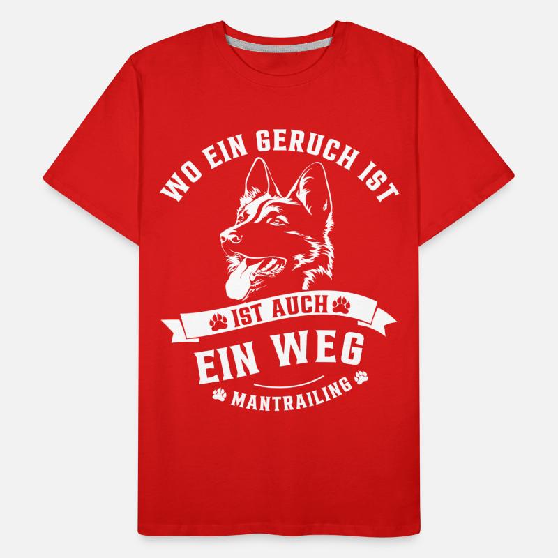Mantrailing - Wo ein Geruch da ein Weg Schäferhund Männer Premium Bio T-Shirt