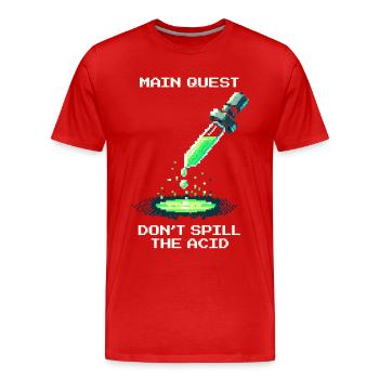 Main Quest: Don't Spill Acid | Laboratory - Men's Premium Organic T-Shirt - red - Front - Damien (186cm)