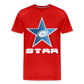 étoile et galaxie - T-shirt bio Premium Homme - rouge - Devant - Damien (186cm)