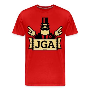 JGA hand signals (bachelor party / 2C) - Men's Premium Organic T-Shirt - red - Front - Damien (186cm)