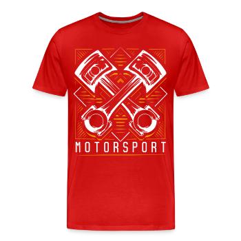 Sport automobile - Tuning - Mécanique automobile - T-shirt bio Premium Homme - rouge - Devant - Damien (186cm)