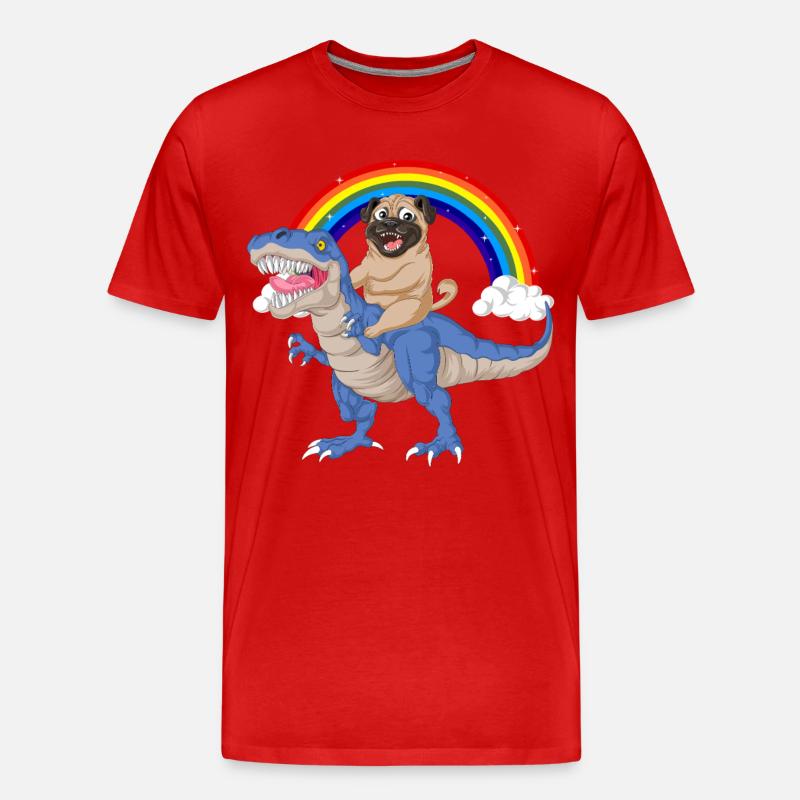 Dummer Mops - Männer Premium Bio T-Shirt - Rot