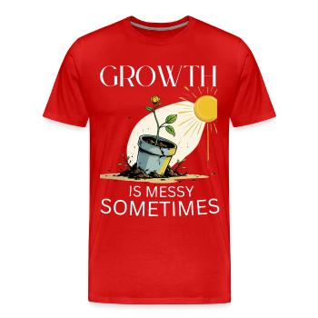 Métaphore de la croissance avec fleur et soleil - T-shirt bio Premium Homme - rouge - Devant - Damien (186cm)