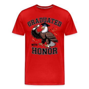 Graduation Eagle - Men's Premium Organic T-Shirt - red - Front - Damien (186cm)