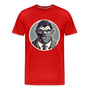 Horror-Inspired Gentleman Mask Design - Men's Premium Organic T-Shirt - red - Front - Damien (186cm)