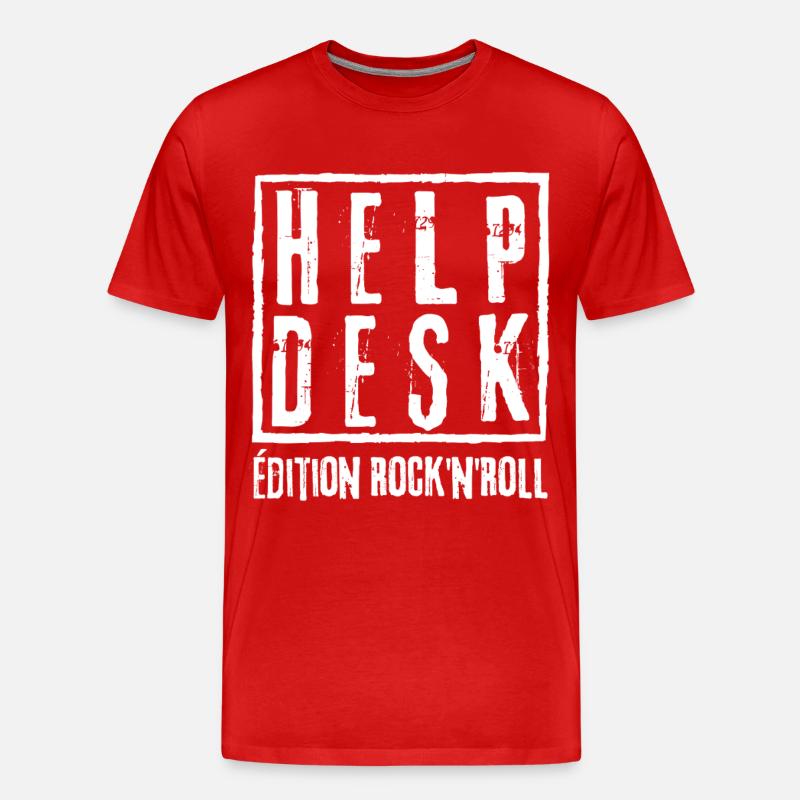 HELPDESK Rock N Roll Edition - Männer Premium Bio T-Shirt - Rot