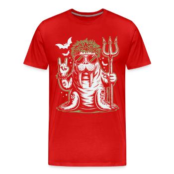Walrus Punk Rocker Halloween - Men's Premium Organic T-Shirt - red - Front - Damien (186cm)