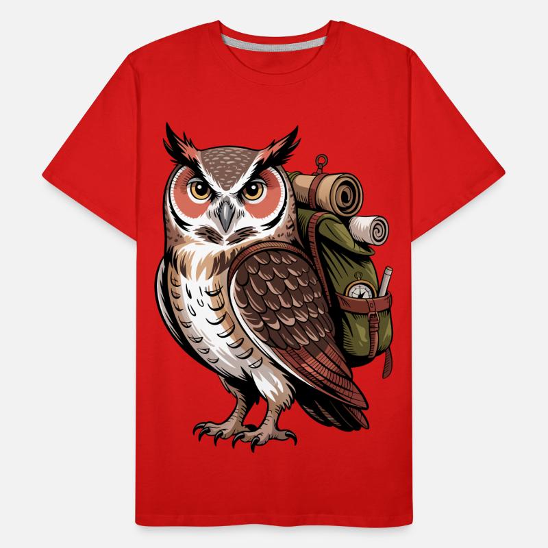 Eagle owl with backpack Men's Premium Organic T-Shirt