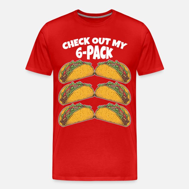 Taco 6 pack lustiger Spruch - Männer Premium Bio T-Shirt - Rot