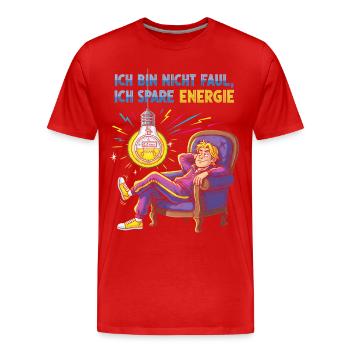 Design énergique et relaxant avec ampoule - T-shirt bio Premium Homme - rouge - Devant - Damien (186cm)