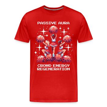 Passive Aura: Crowd Energy Boost | Cheerleading - Men's Premium Organic T-Shirt - red - Front - Damien (186cm)