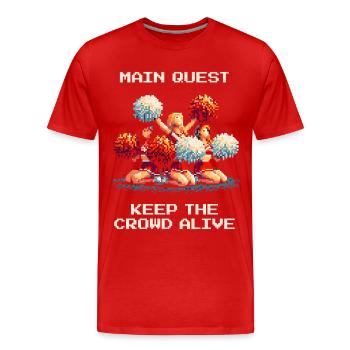 Main Quest: Keeping the Audience Awake | Cheerleading - Men's Premium Organic T-Shirt - red - Front - Damien (186cm)