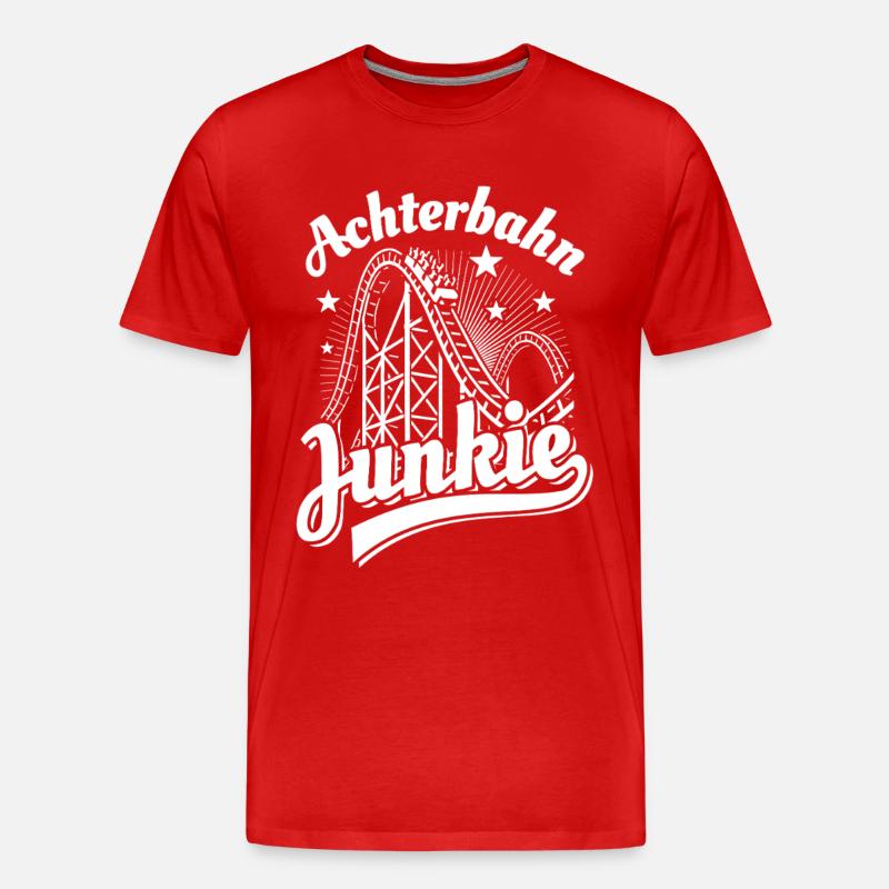 Achterbahn Junkie - Freizeitpark - Looping - Männer Premium Bio T-Shirt - Rot