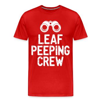 Leaf Peeping Crew saying quote - Men's Premium Organic T-Shirt - red - Front - Damien (186cm)