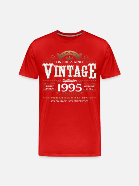 30e anniversaire Millésime septembre 1995 - T-shirt bio Premium Homme - rouge