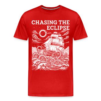 Abenteuer bei Sonnenfinsternis - Männer Premium Bio T-Shirt - Rot - Vorne - Damien (186cm)