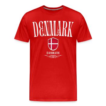 Danish patriot, Danish pride - Men's Premium Organic T-Shirt - red - Front - Damien (186cm)