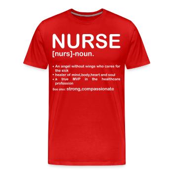 infirmier - T-shirt bio Premium Homme - rouge - Devant - Damien (186cm)