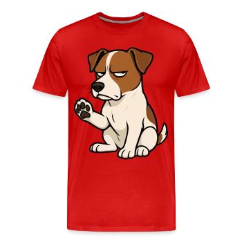 Jack Russell terrier Jack Russell amoureux Jackie - T-shirt bio Premium Homme - rouge - Devant - Damien (186cm)