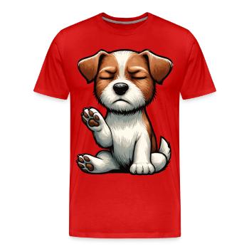 Jack Russell terrier Jack Russell amoureux Jackie - T-shirt bio Premium Homme - rouge - Devant - Damien (186cm)