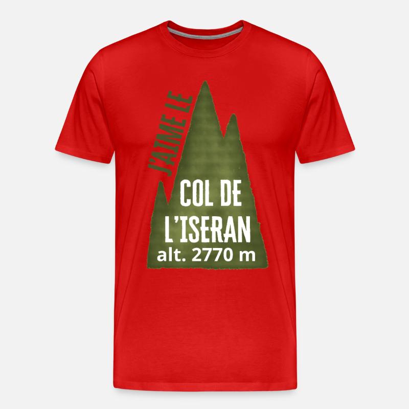 COL DE L’ISERAN ALT 2770 Meter - Männer Premium Bio T-Shirt - Rot