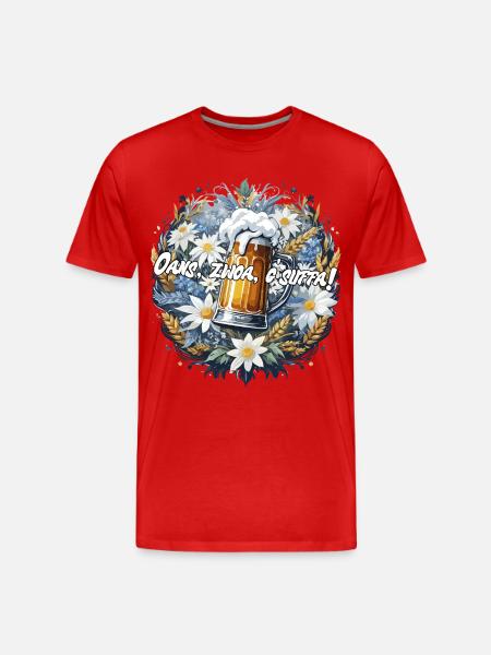 Bavarian Beer Festival Oans, two, g'suffa! - Men's Premium Organic T-Shirt - red