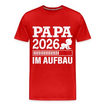 Expectant Father DAD IN CONSTRUCTION 2026 Funny - Men's Premium Organic T-Shirt - red - Front - Damien (186cm)