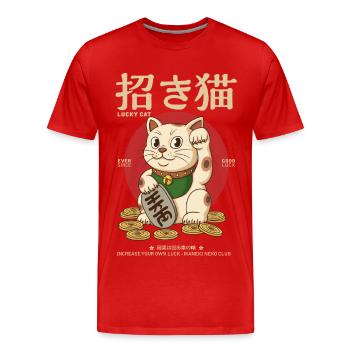 Maneki Neko - Männer Premium Bio T-Shirt - Rot - Vorne - Damien (186cm)